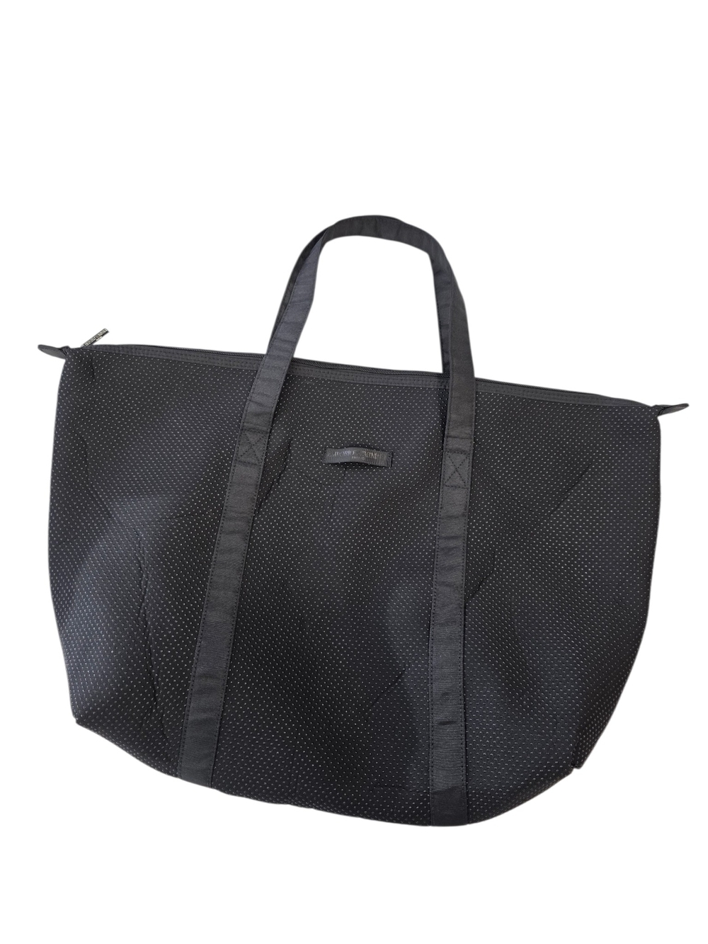 Emporio Armani nylonBlack Dotted Travel Tote Weekender bag